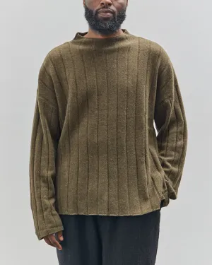 7115 by Szeki Unisex Merino Wide Ribbed Sweater, Olive