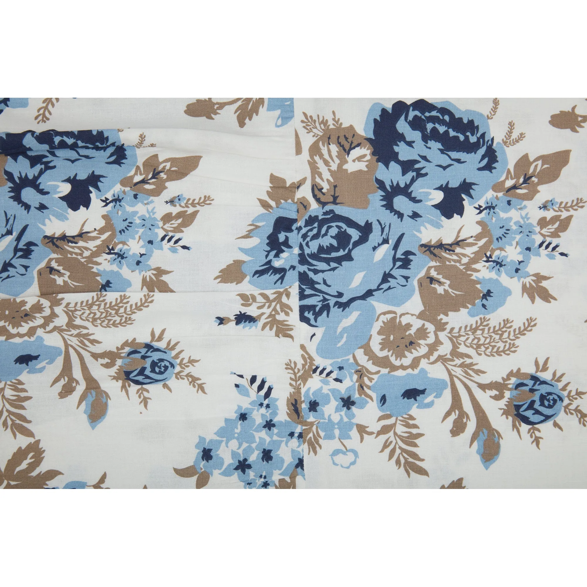 Annie Blue Floral Ruffled King Pillow Case Set of 2 21x36 8