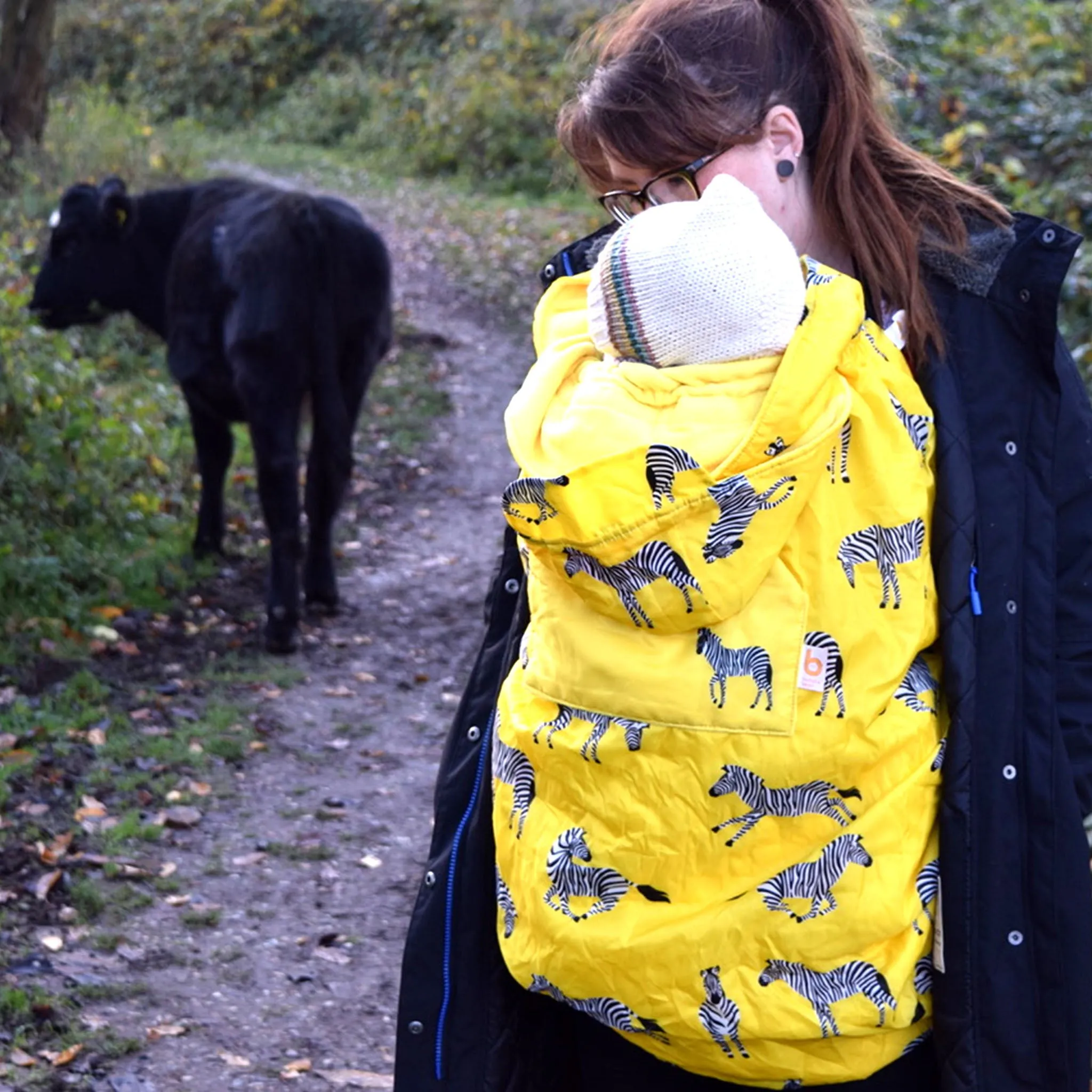 BabyWearing Fleece-lined Cover - YELLOW ZEBRA