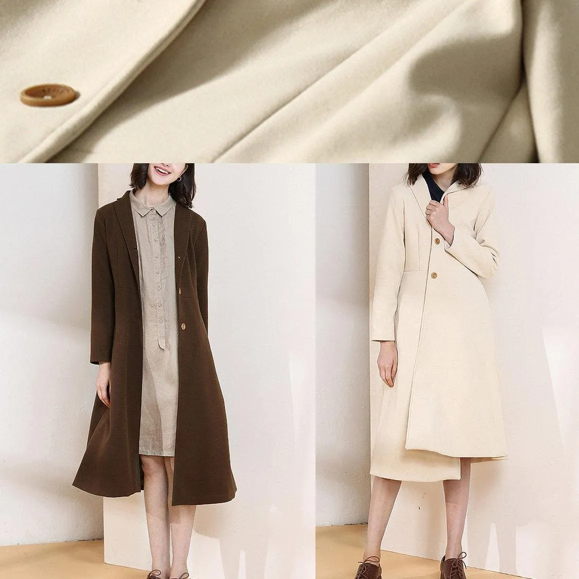 Beautiful chocolate Plus Size trench coat pattern big hem spring women coats