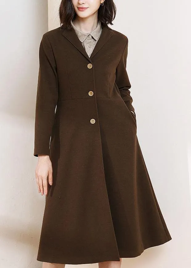 Beautiful chocolate Plus Size trench coat pattern big hem spring women coats