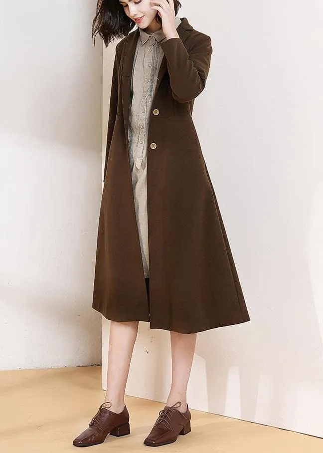 Beautiful chocolate Plus Size trench coat pattern big hem spring women coats