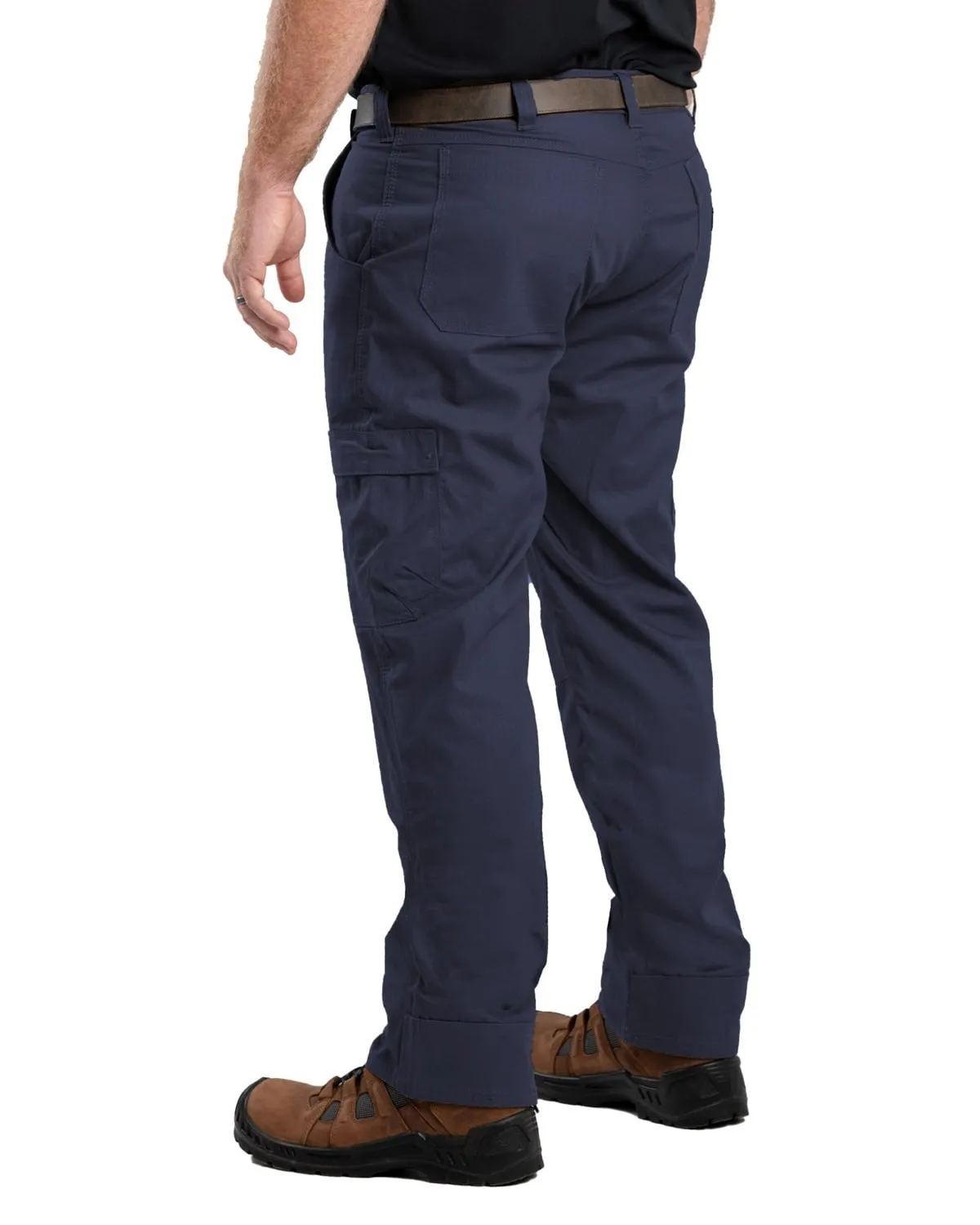 Berne Apparel Mens Flame Resistant Ripstop Navy Cotton Blend Work Pants