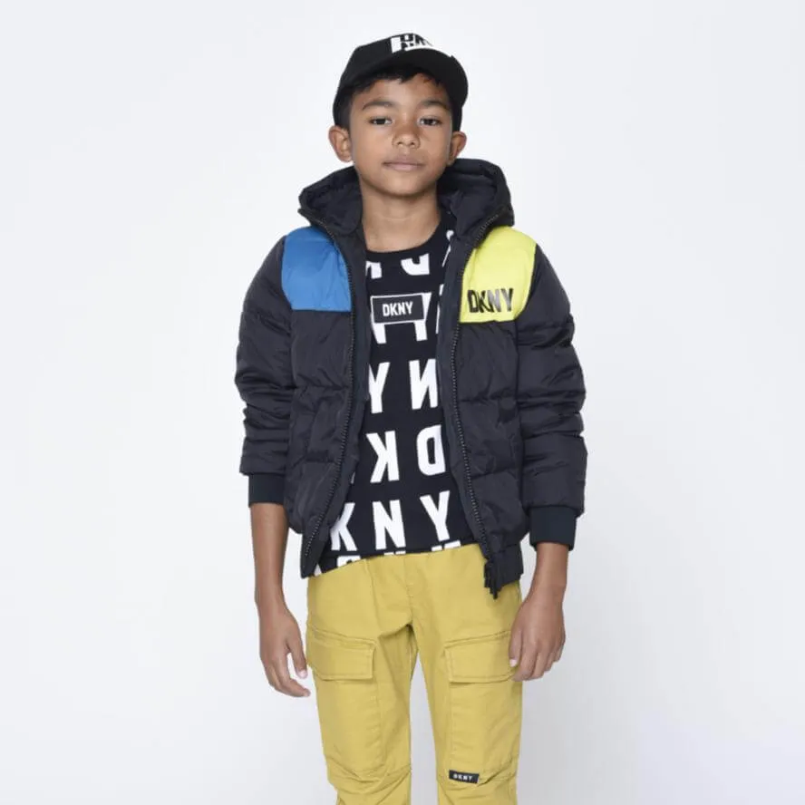 Boys Black Reversible Puffer Jacket