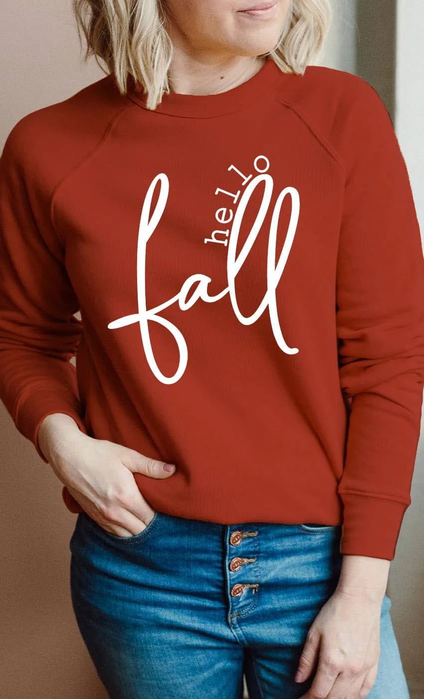 Brick Hello Fall Premium Fleece Sweatshirt