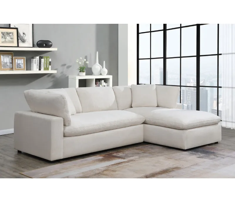 Cloud 9 - 2 Piece Sectional - Ivory Fabric