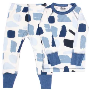 Coccoli Navy Abstract Modal L/S 2pc Pajama Set