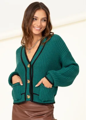 Cozy Corner Green Cardigan