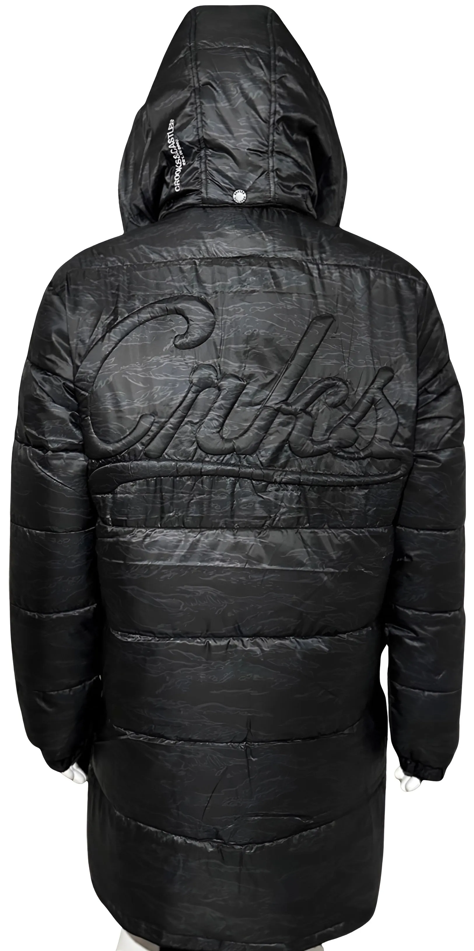 *CROOKS & CASTLES* (BLACK) ~TIGER~ PUFFER LONG BODY WINTER JACKETS FOR MEN