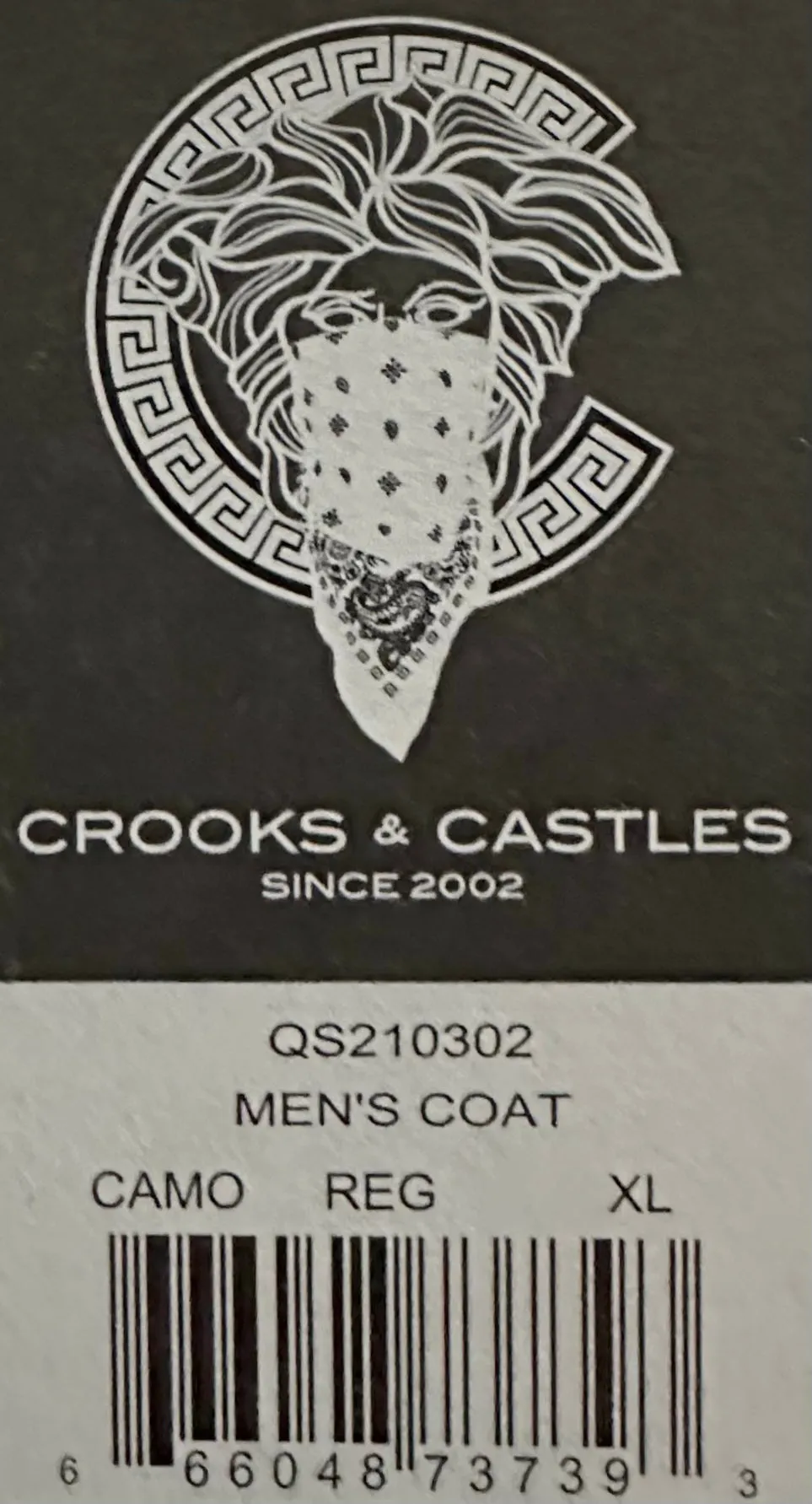 *CROOKS & CASTLES* (BLACK) ~TIGER~ PUFFER LONG BODY WINTER JACKETS FOR MEN