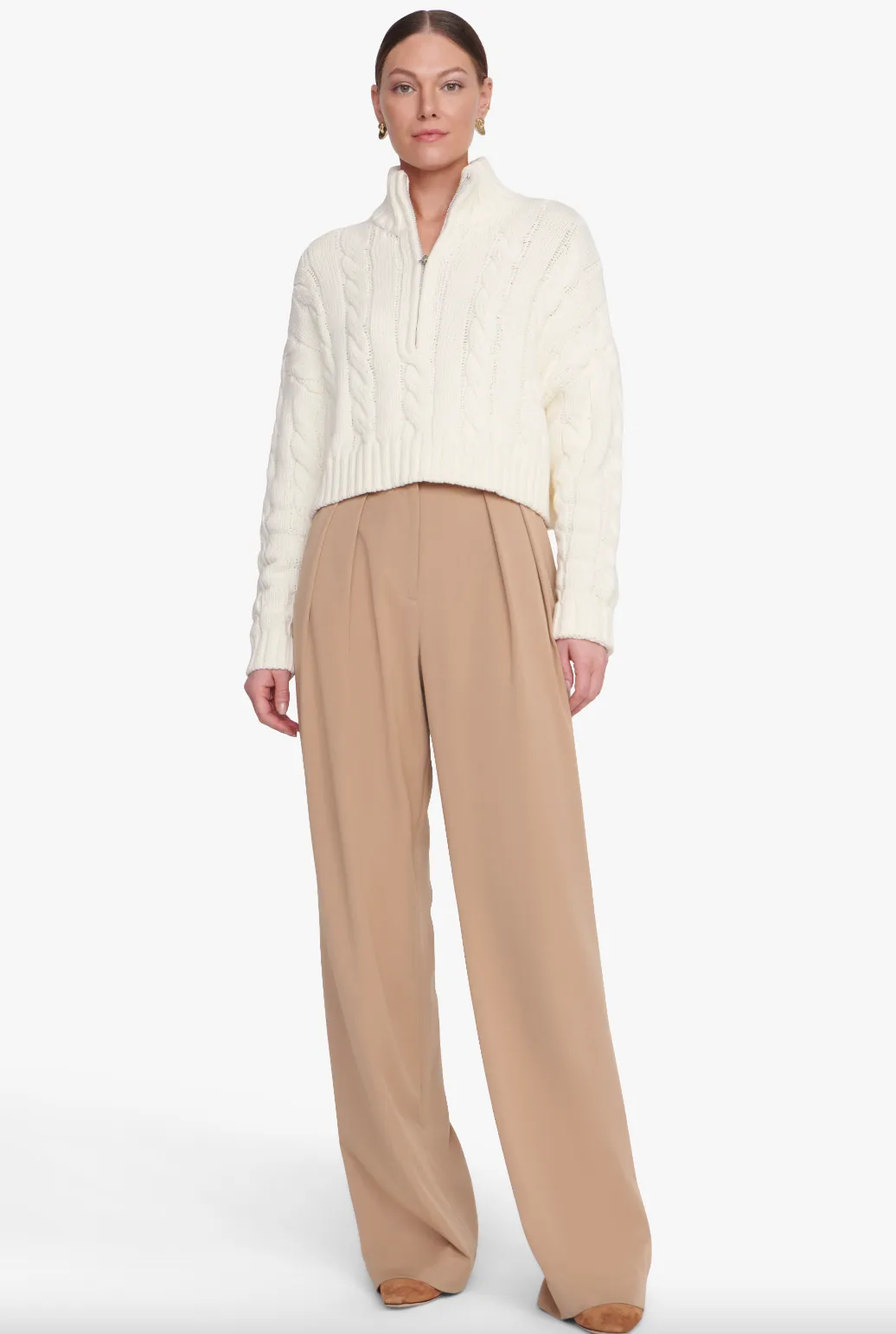 Cropped Hampton Sweater - Ivory