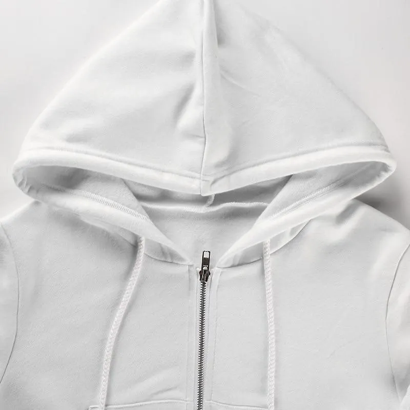 Cropped Zip-Up Women's Hoodie: A cropped long sleeve hoodie to mix and match with your wardrobe