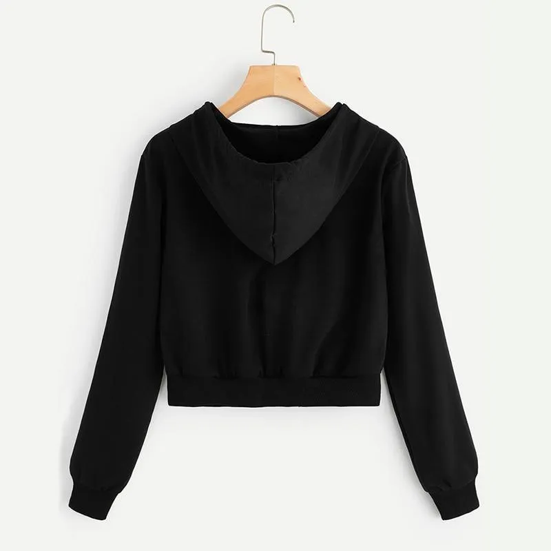 Cropped Zip-Up Women's Hoodie: A cropped long sleeve hoodie to mix and match with your wardrobe