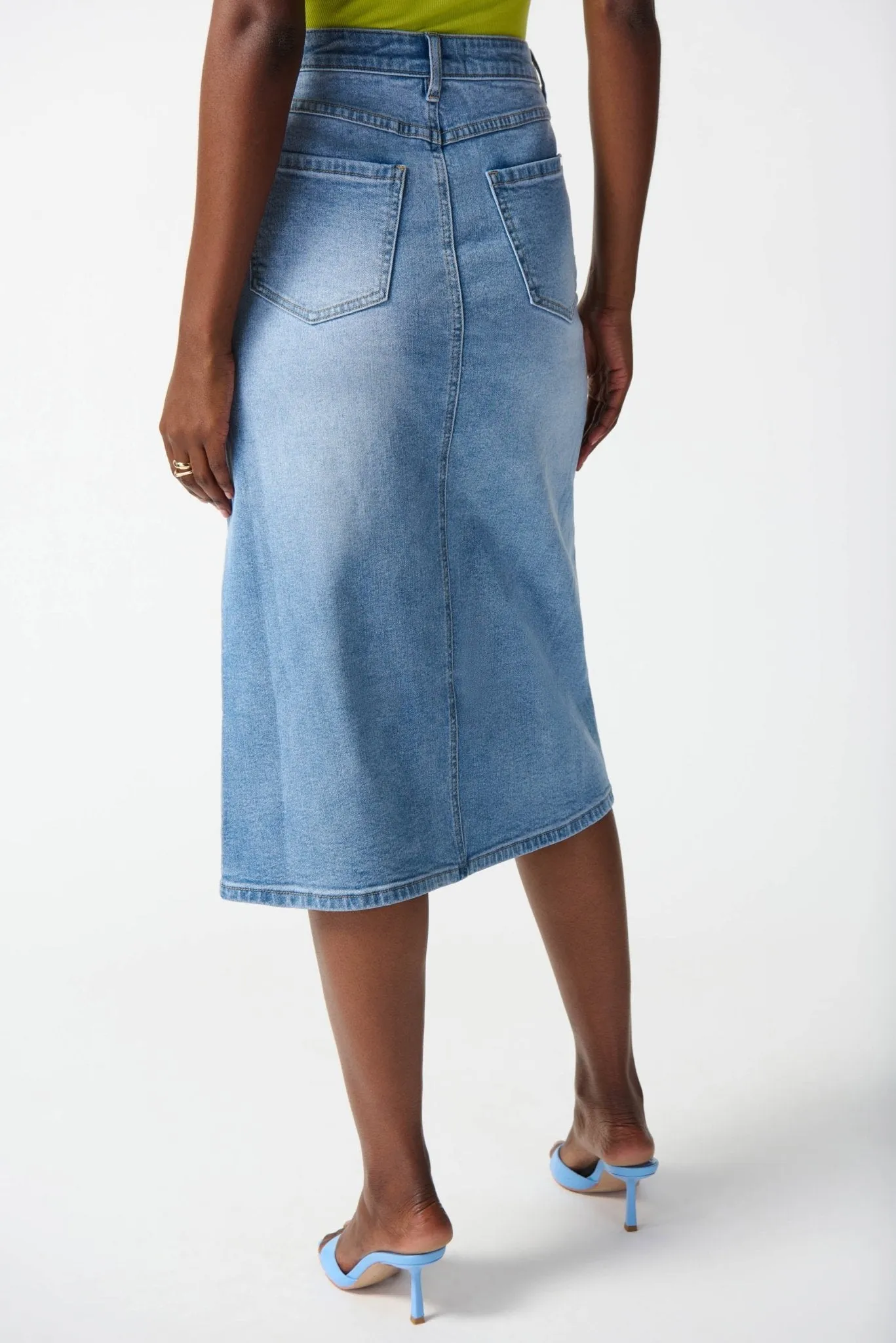 Denim A-Line Skirt Style 242919 | Light Blue