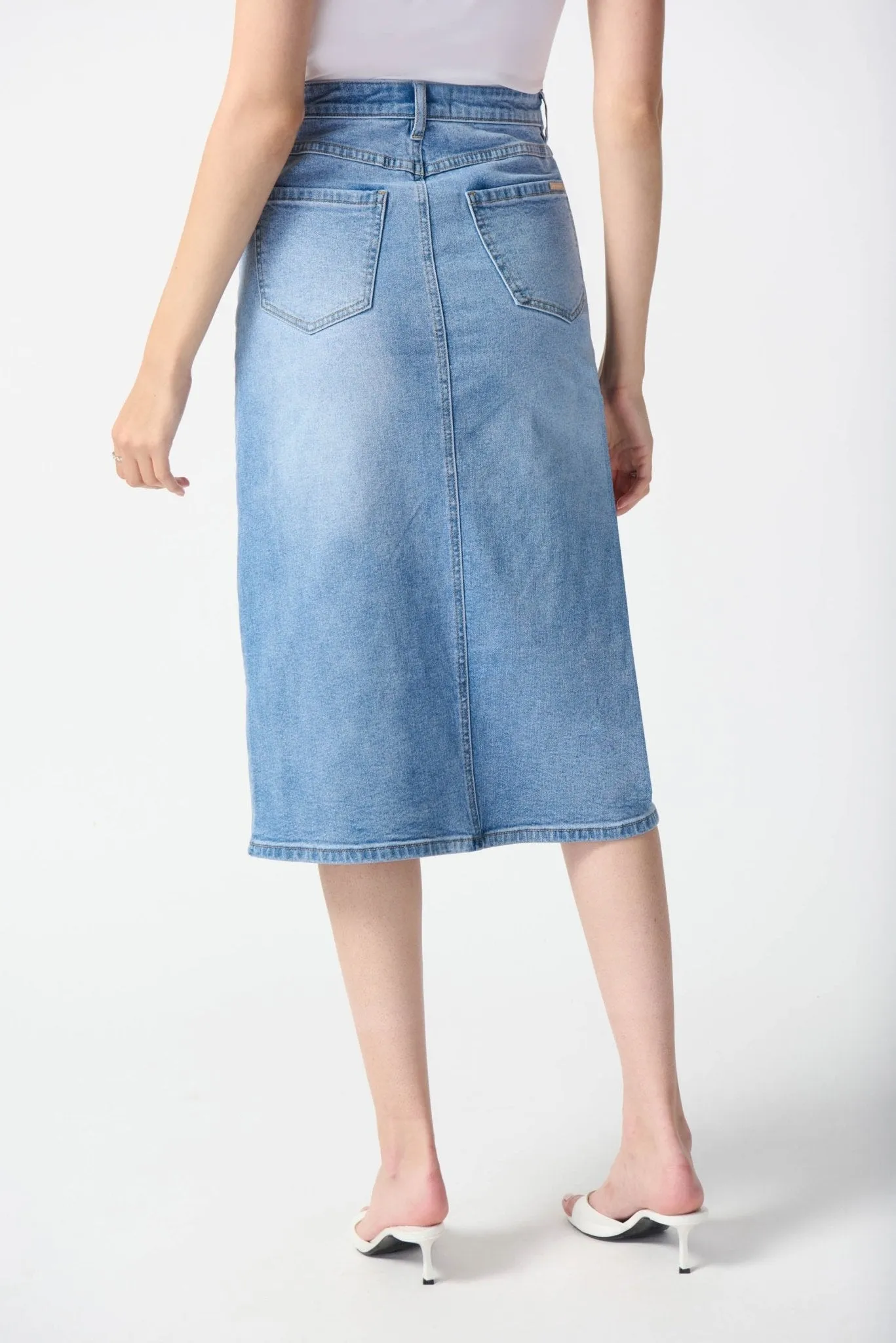 Denim A-Line Skirt Style 242919 | Light Blue