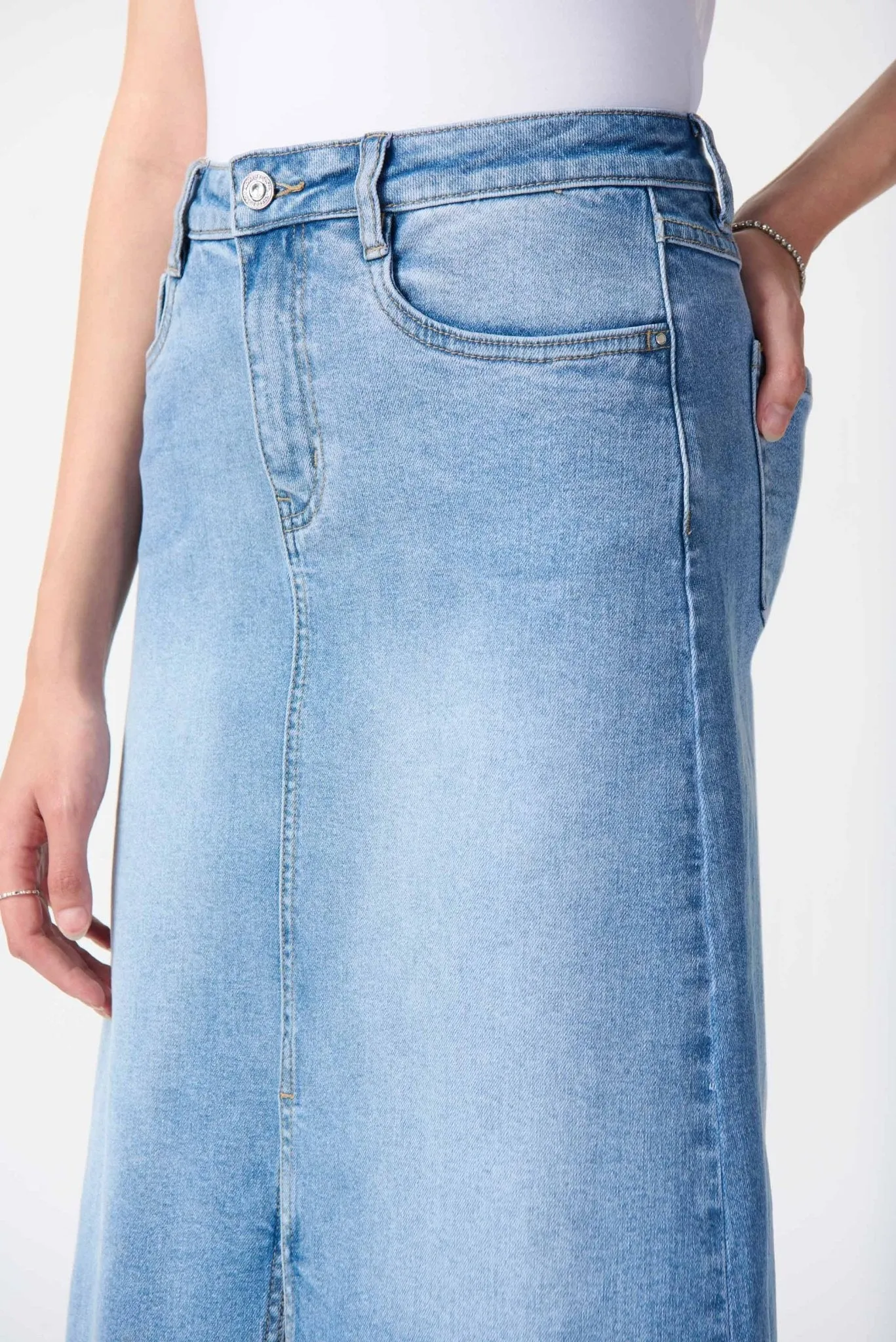 Denim A-Line Skirt Style 242919 | Light Blue