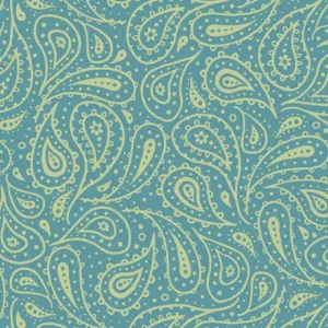 Down On The Farm PAISLEY TEAL 27859-Q By QT Fabrics