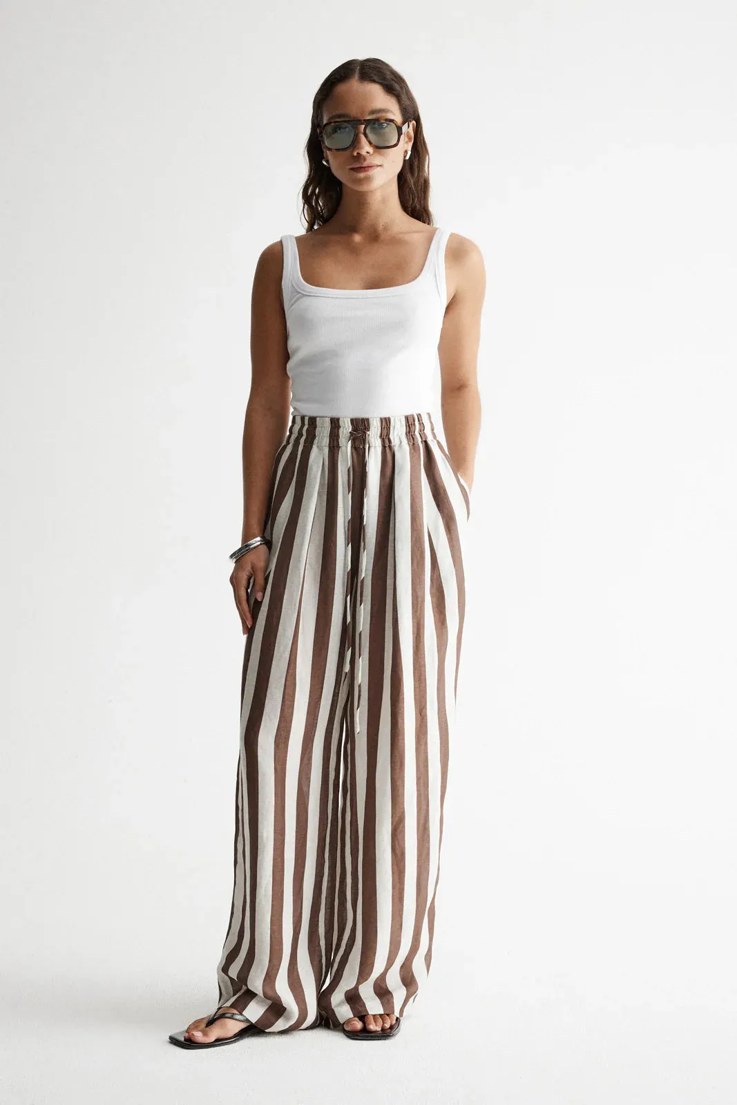 Elka Collective - Lumi Pant (Chocolate Stripe)