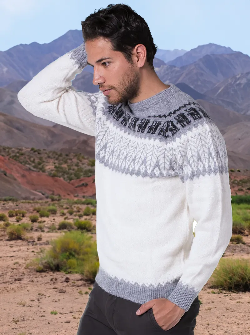 Fair Isle Alpaca Sweater for Men