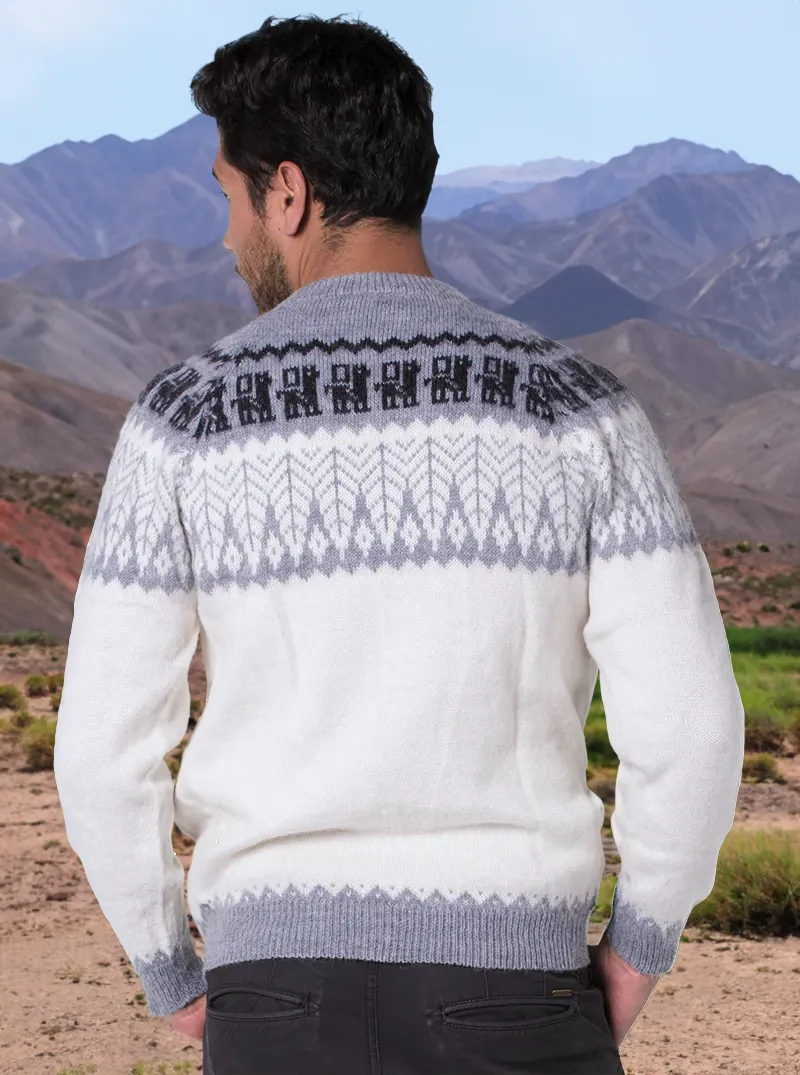 Fair Isle Alpaca Sweater for Men