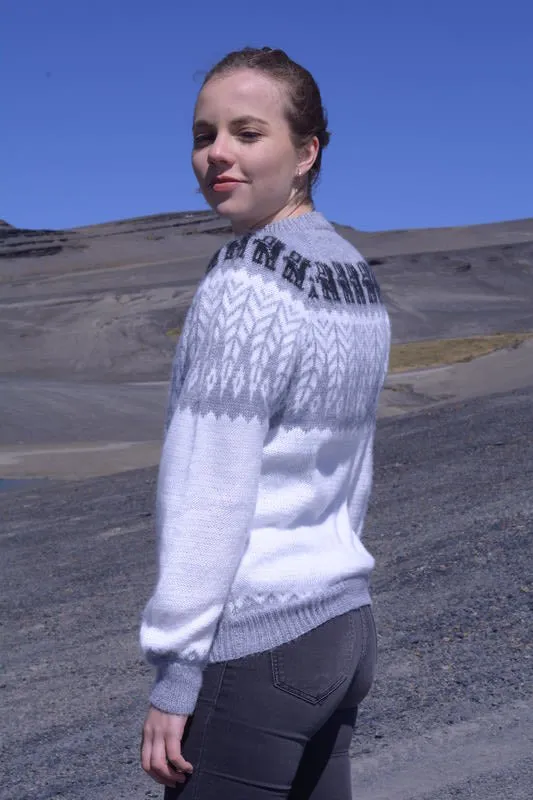 Fair Isle Crewneck Alpaca Sweater for Women