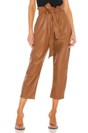 Faux Leather Paperbag Pant