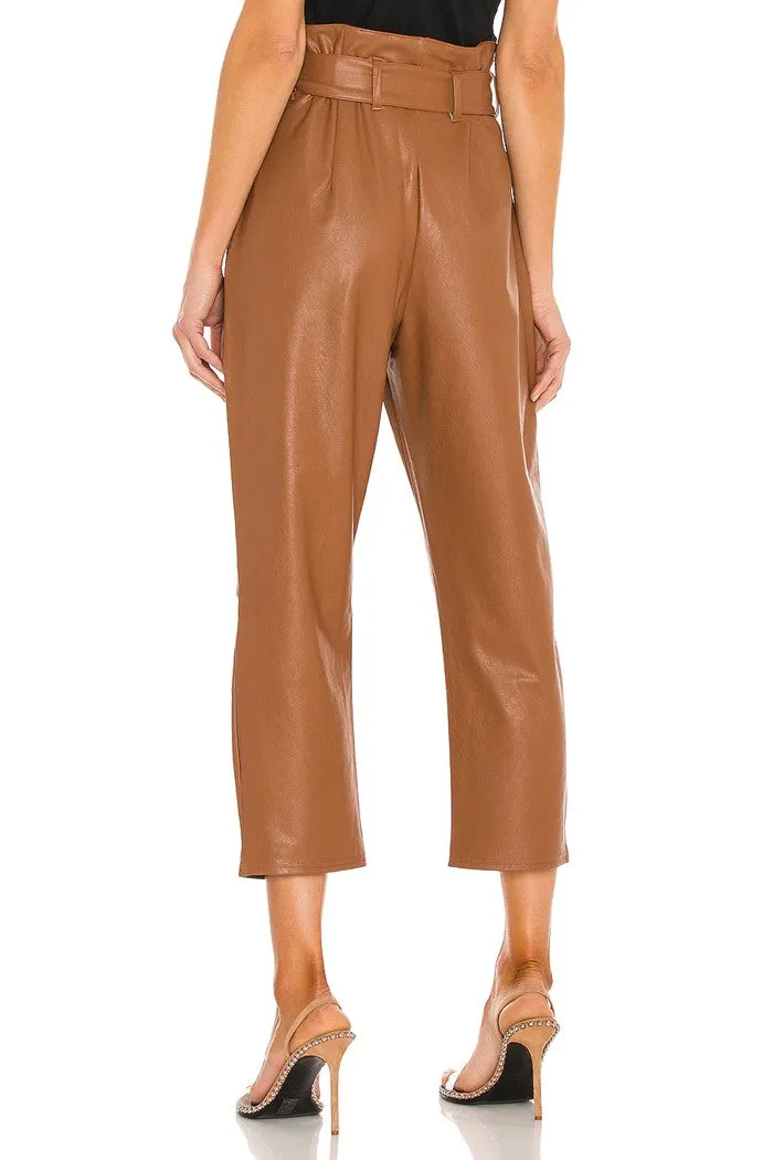 Faux Leather Paperbag Pant