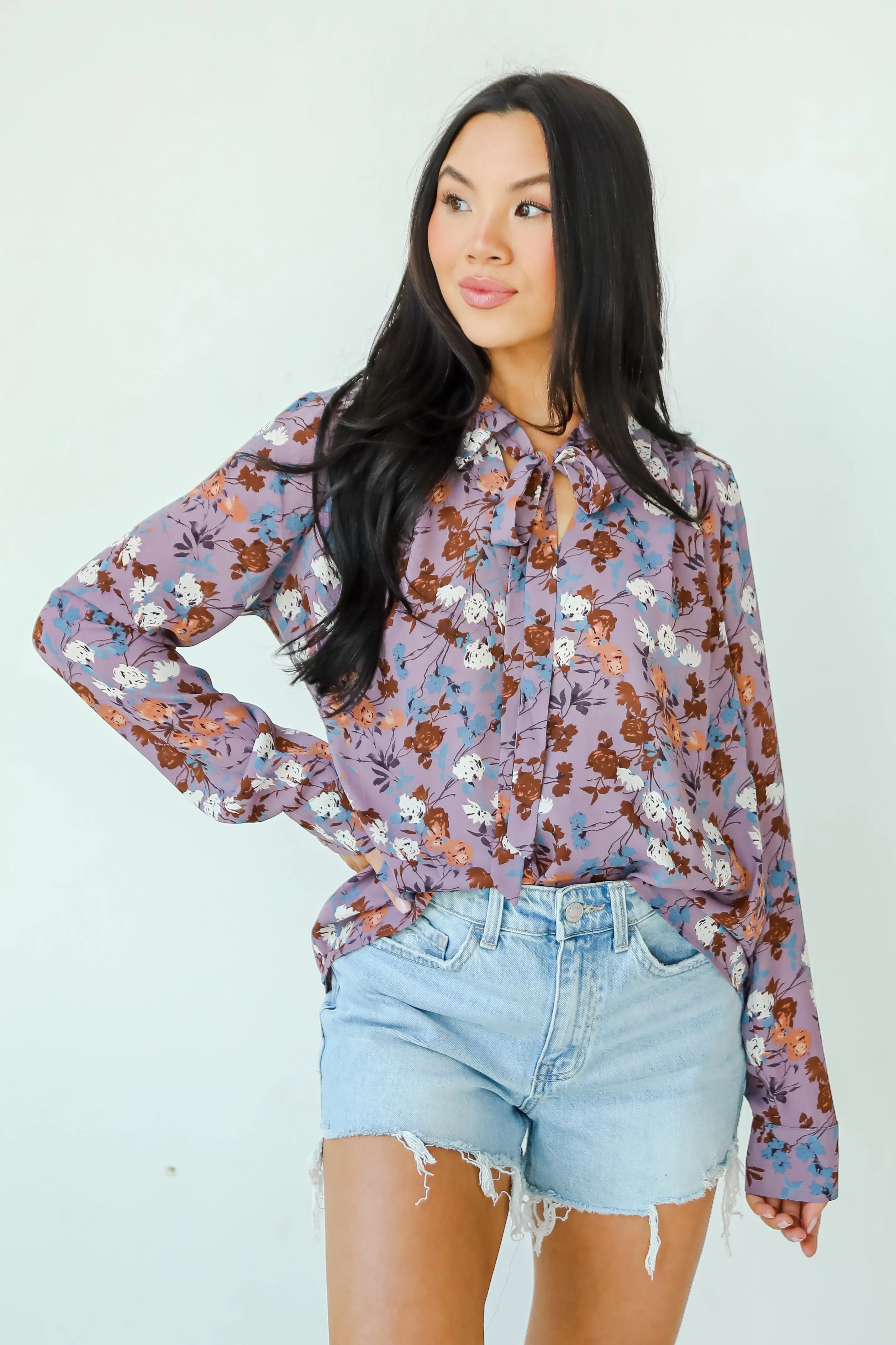 FINAL SALE - Certainly Flawless Purple Floral Blouse