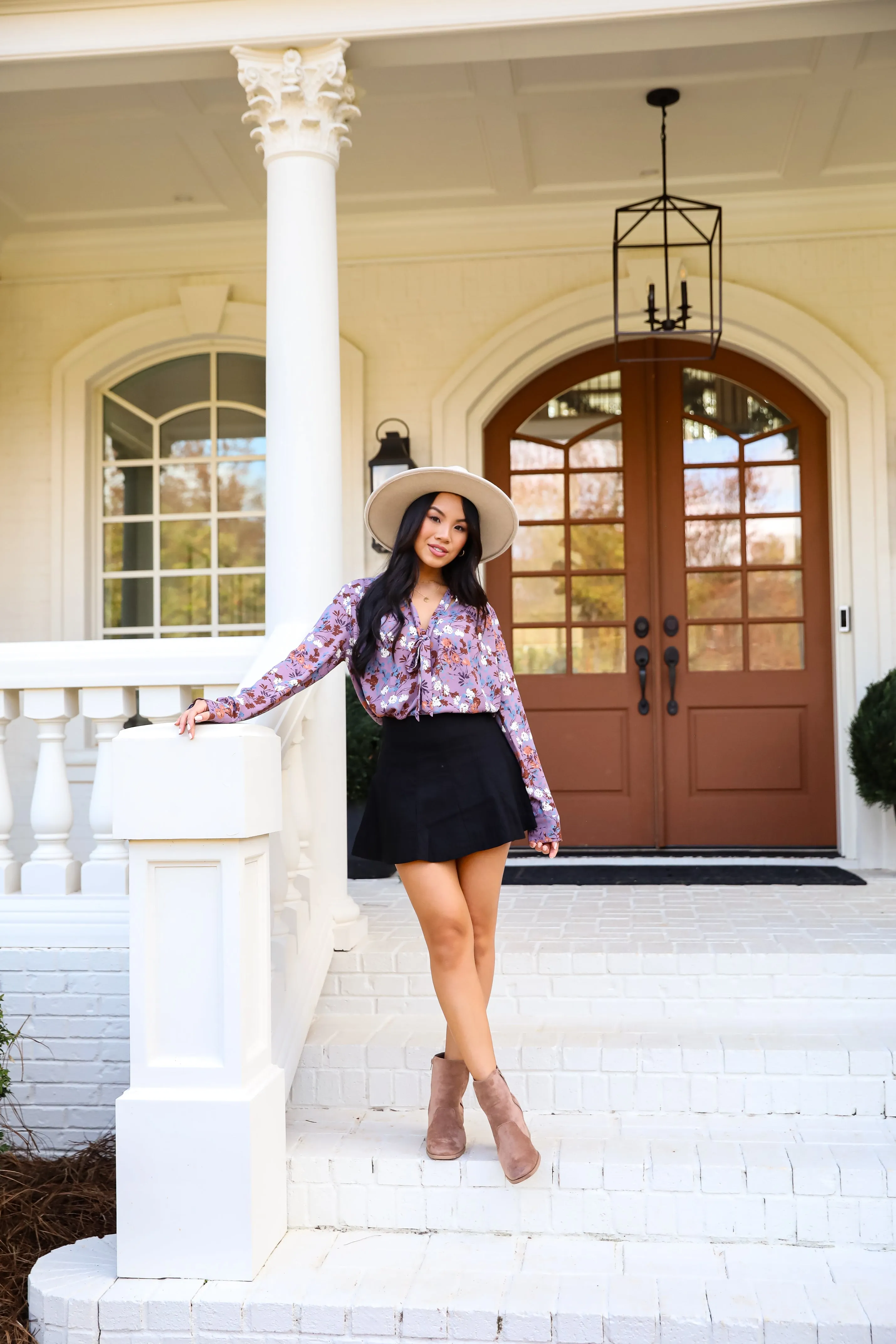 FINAL SALE - Certainly Flawless Purple Floral Blouse