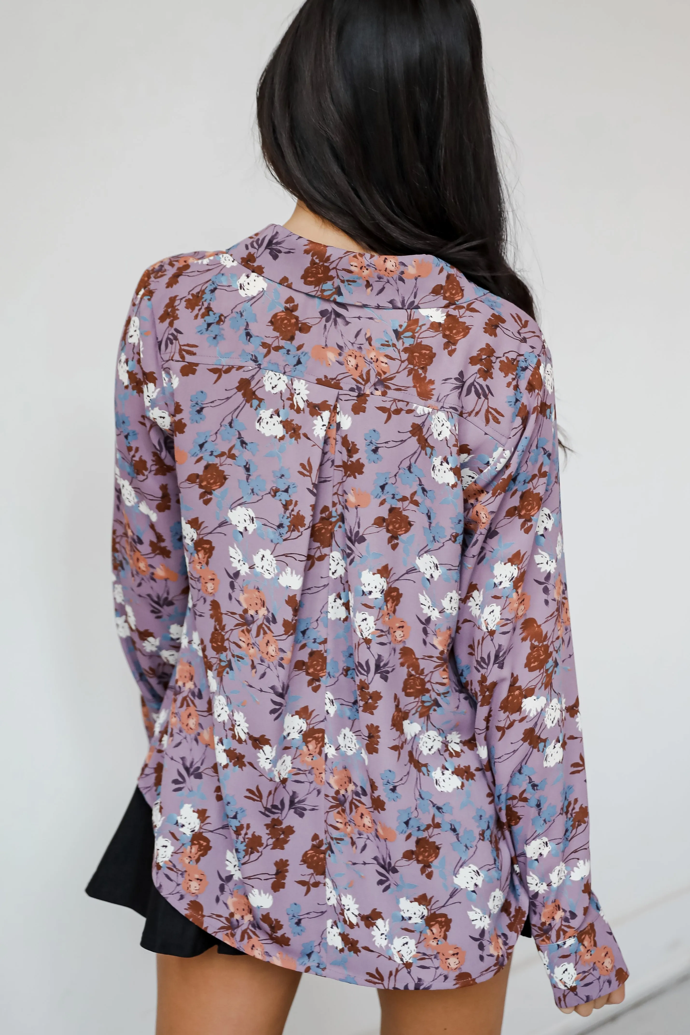 FINAL SALE - Certainly Flawless Purple Floral Blouse