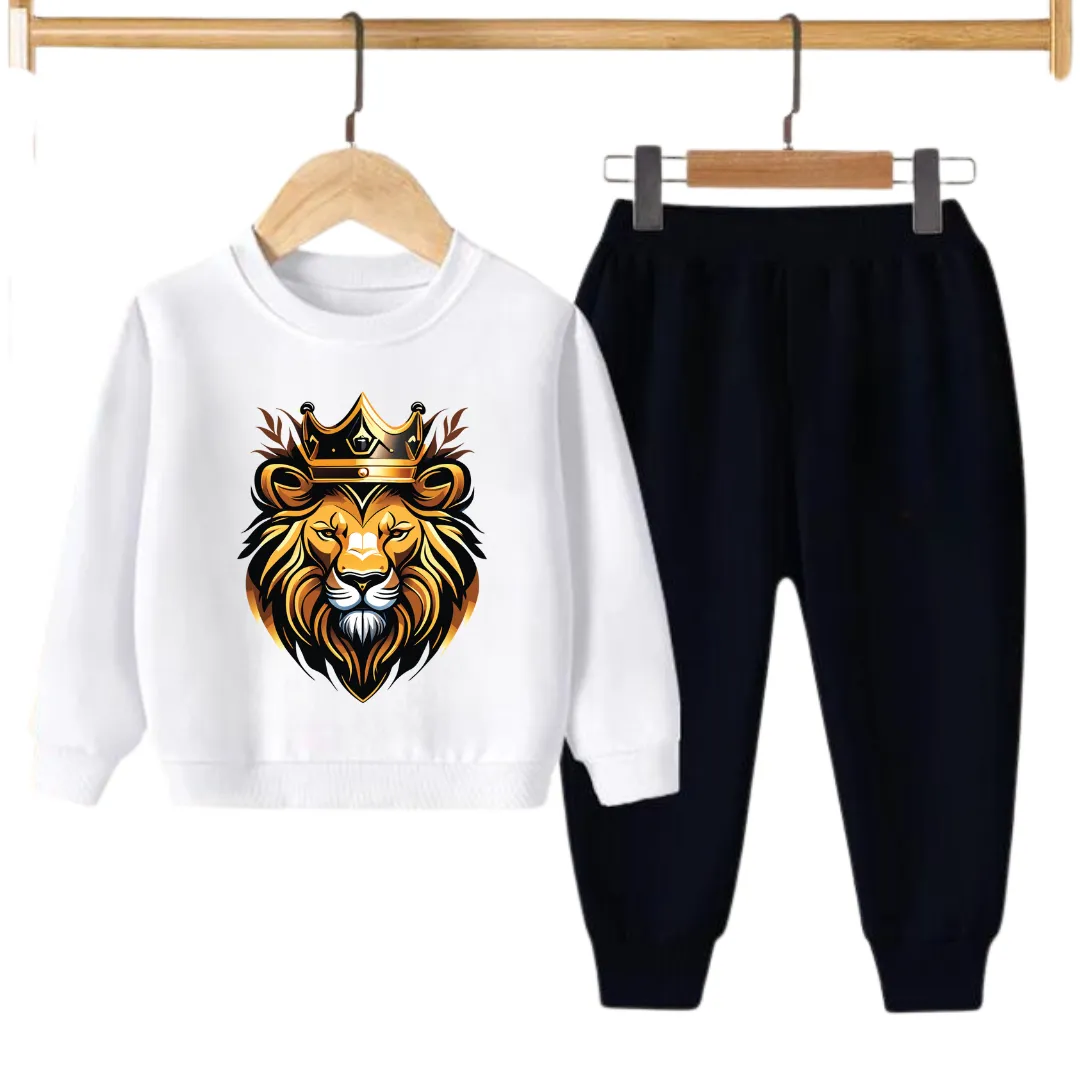 GOLDEN KING PRINTED SWEATSHIRT SET