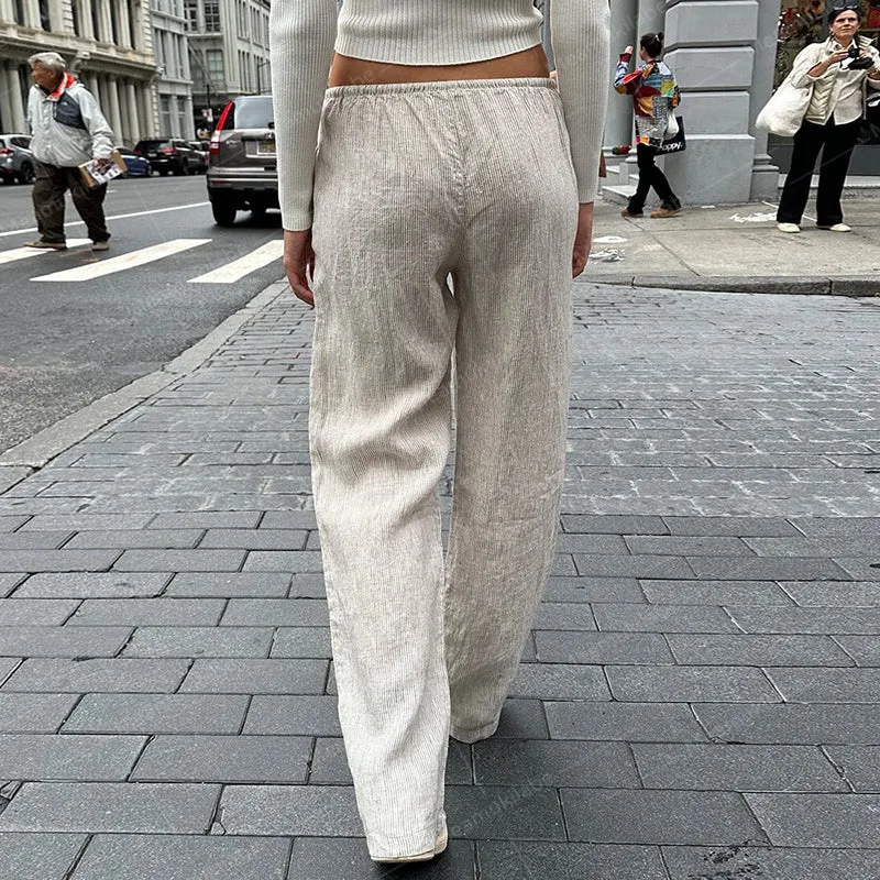 Ilyanna Low Waist Casual Pants