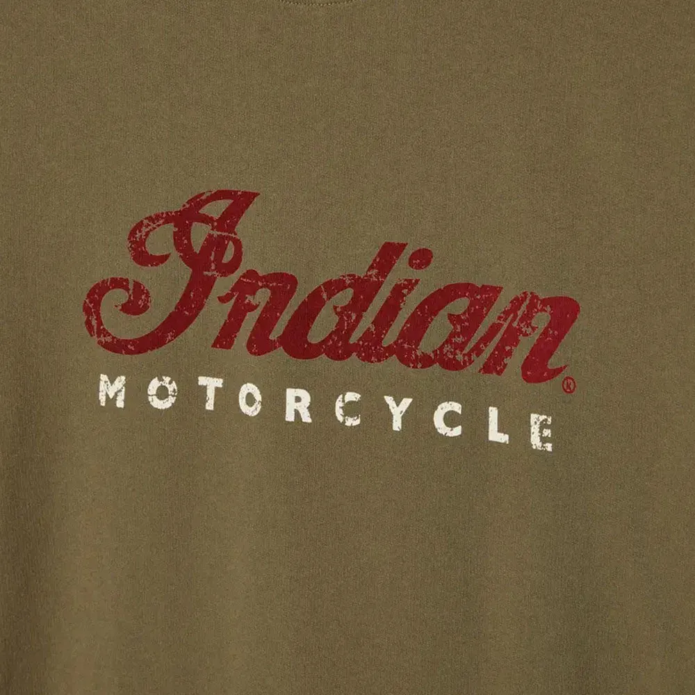 Indian Motorcycle  Mens 2 Color Script T-Shirt Tee Lightweight Comfortable Khaki