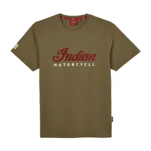 Indian Motorcycle  Mens 2 Color Script T-Shirt Tee Lightweight Comfortable Khaki