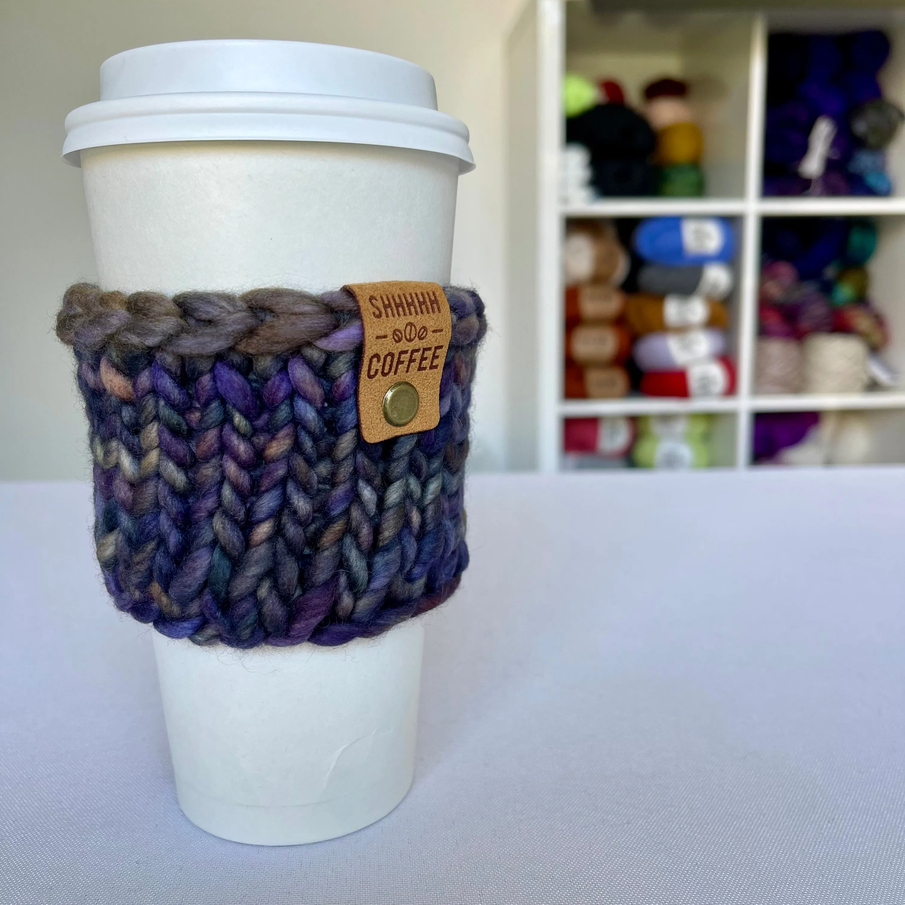 Indigo Merino Wool Coffee Cozy