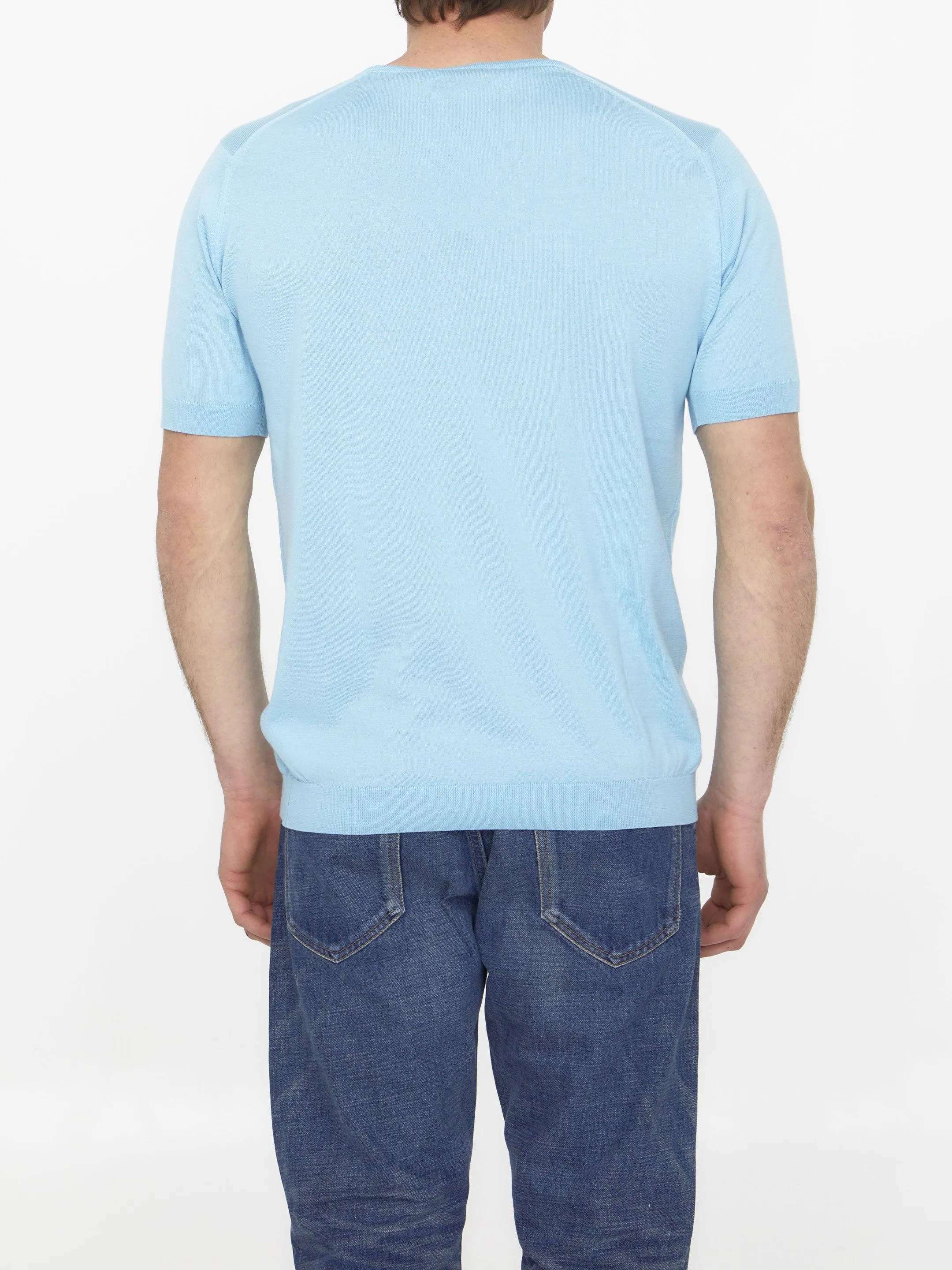 John Smedley Light-blue Cotton Jumper