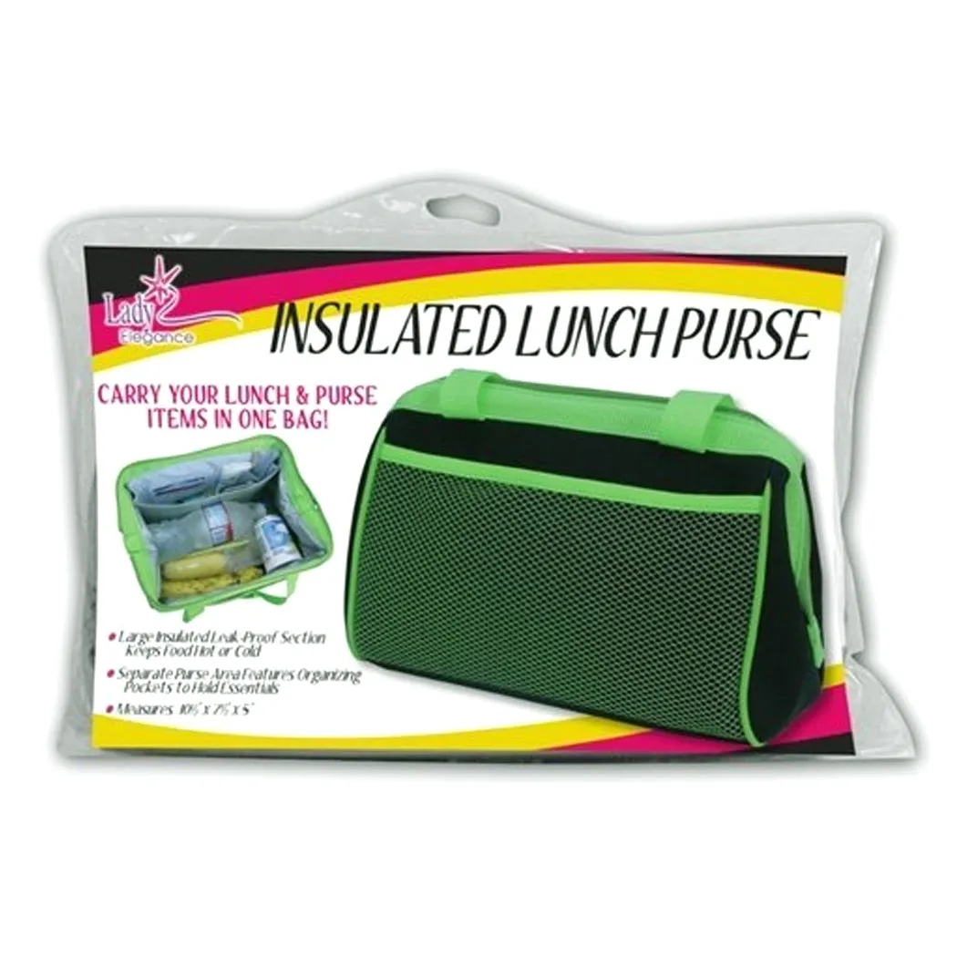 Lady Elegance JB5890 Insulated Lunch Purse, Black/Green