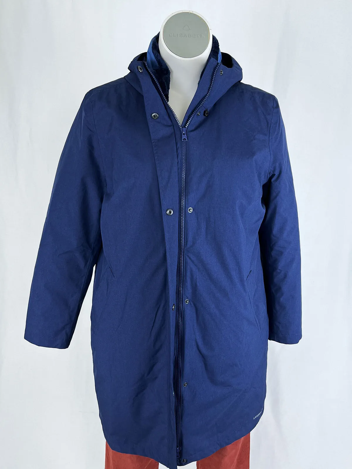 Lands' End Size XL (16/18) Blue Winter Parka Coat NWT