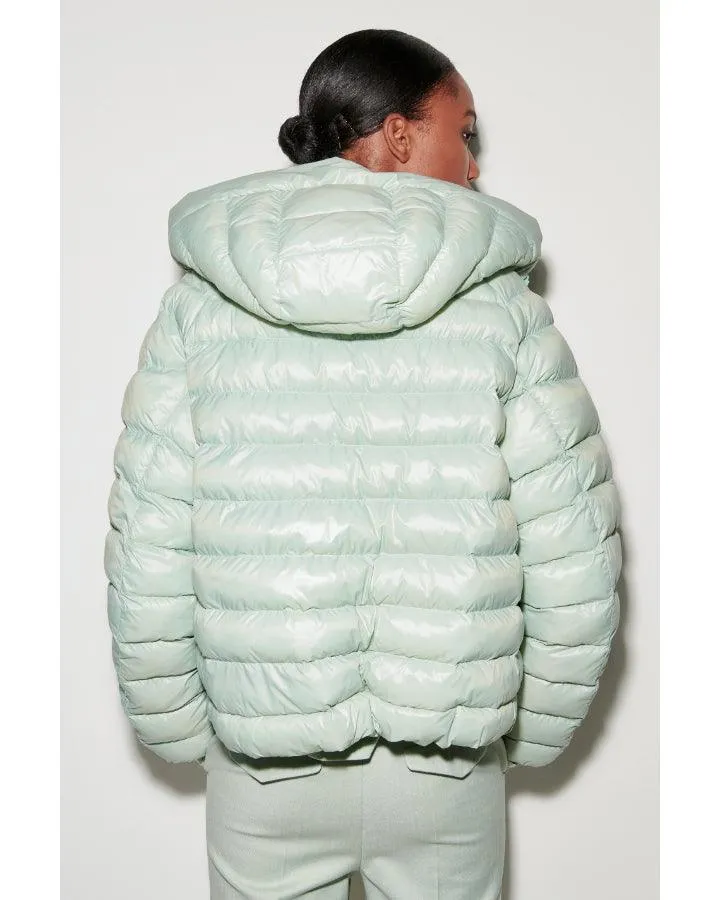 Luisa Cerano Hooded Spring Weight Puffer Coat