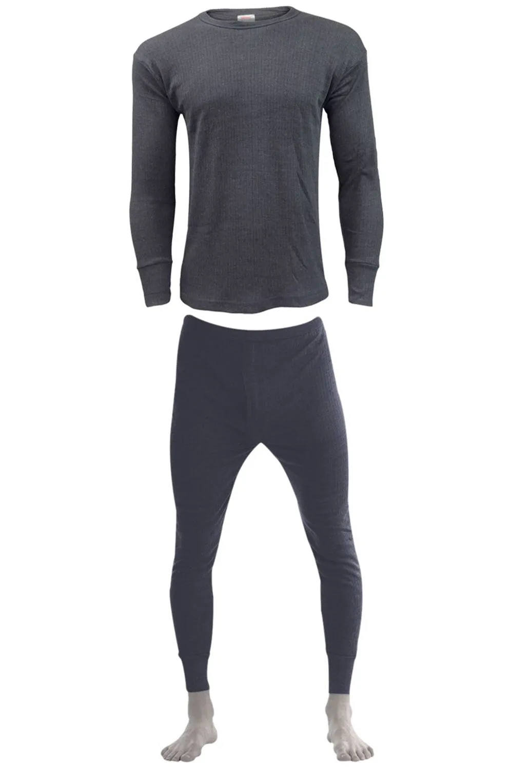 Mens Charcoal Long Johns Thermal Full Sleeve Set