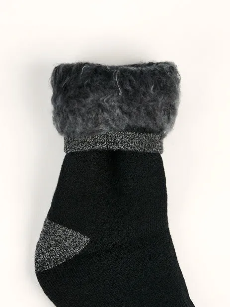 Men's Full Cushion Brushed Thermal Crew Socks (2 Pairs) - Black