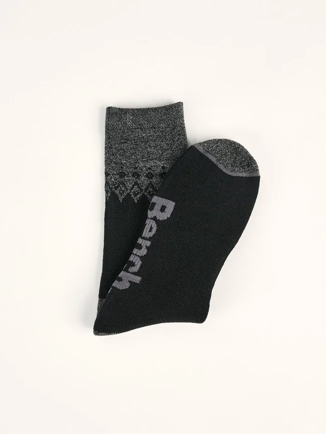 Men's Full Cushion Brushed Thermal Crew Socks (2 Pairs) - Black