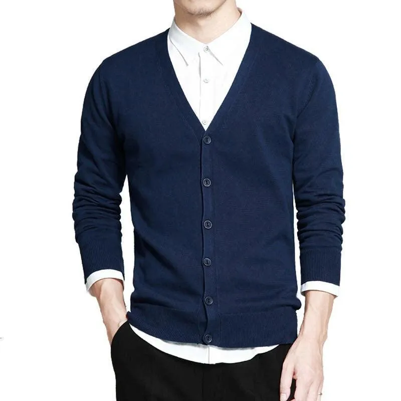 Men's Plain V-Neck Cardigan