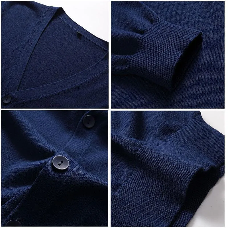 Men's Plain V-Neck Cardigan