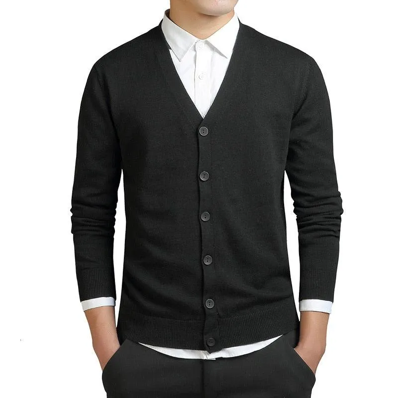 Men's Plain V-Neck Cardigan