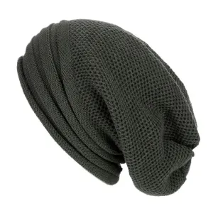 Men's Slouchy Wool Knit Beanie - Warm Winter Hat for Outdoor Fun