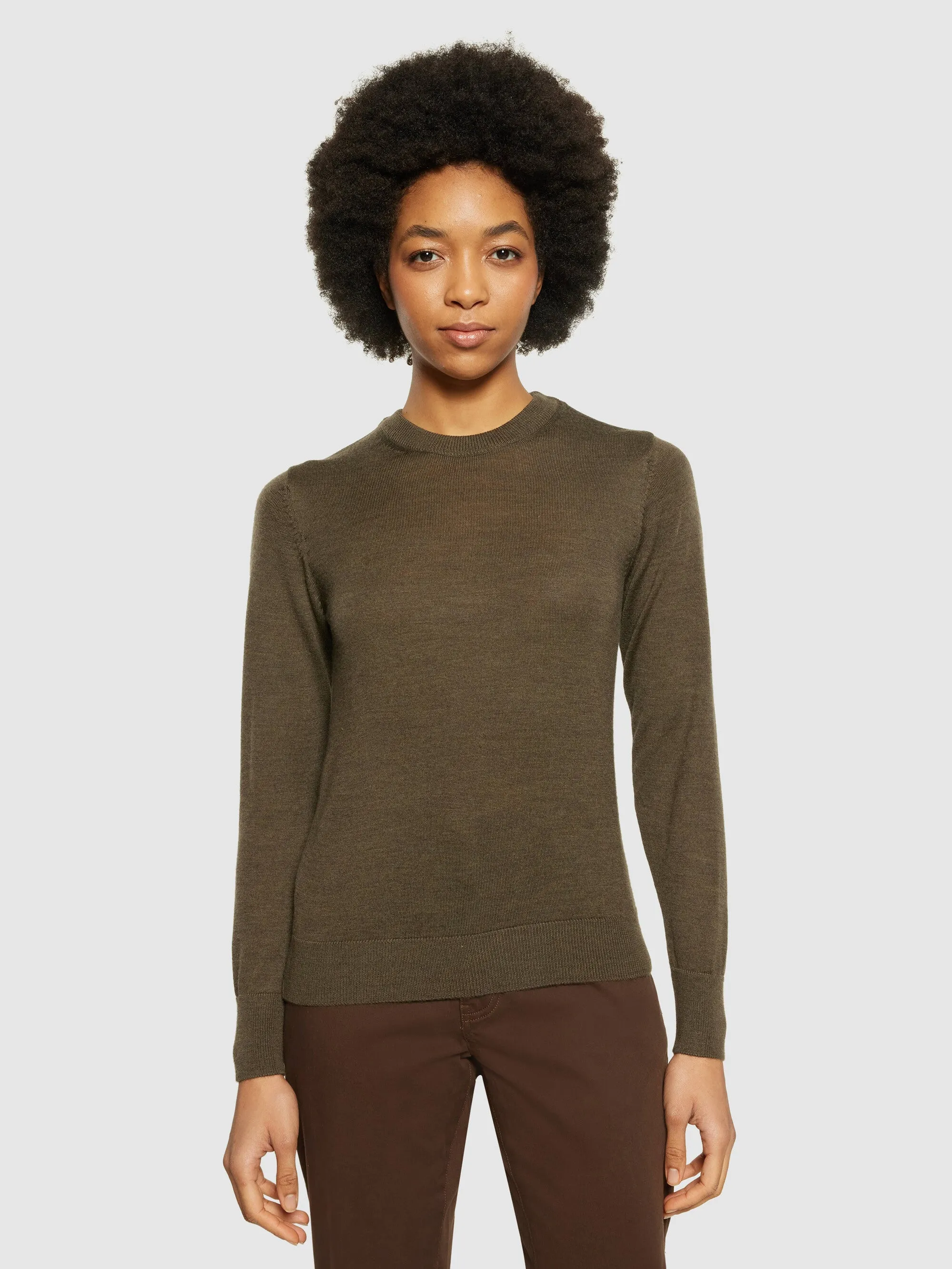 Merino Wool Crew Neck RWS - Dark Olive