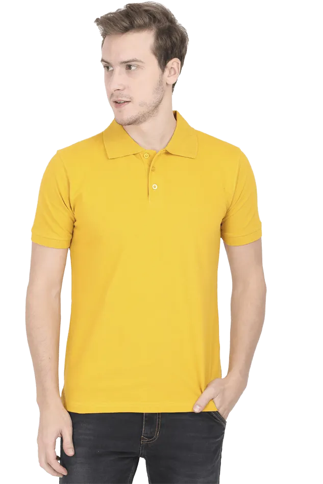 Mustard Yellow Unisex Cotton Polo T-Shirt