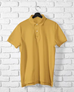 Mustard Yellow Unisex Cotton Polo T-Shirt