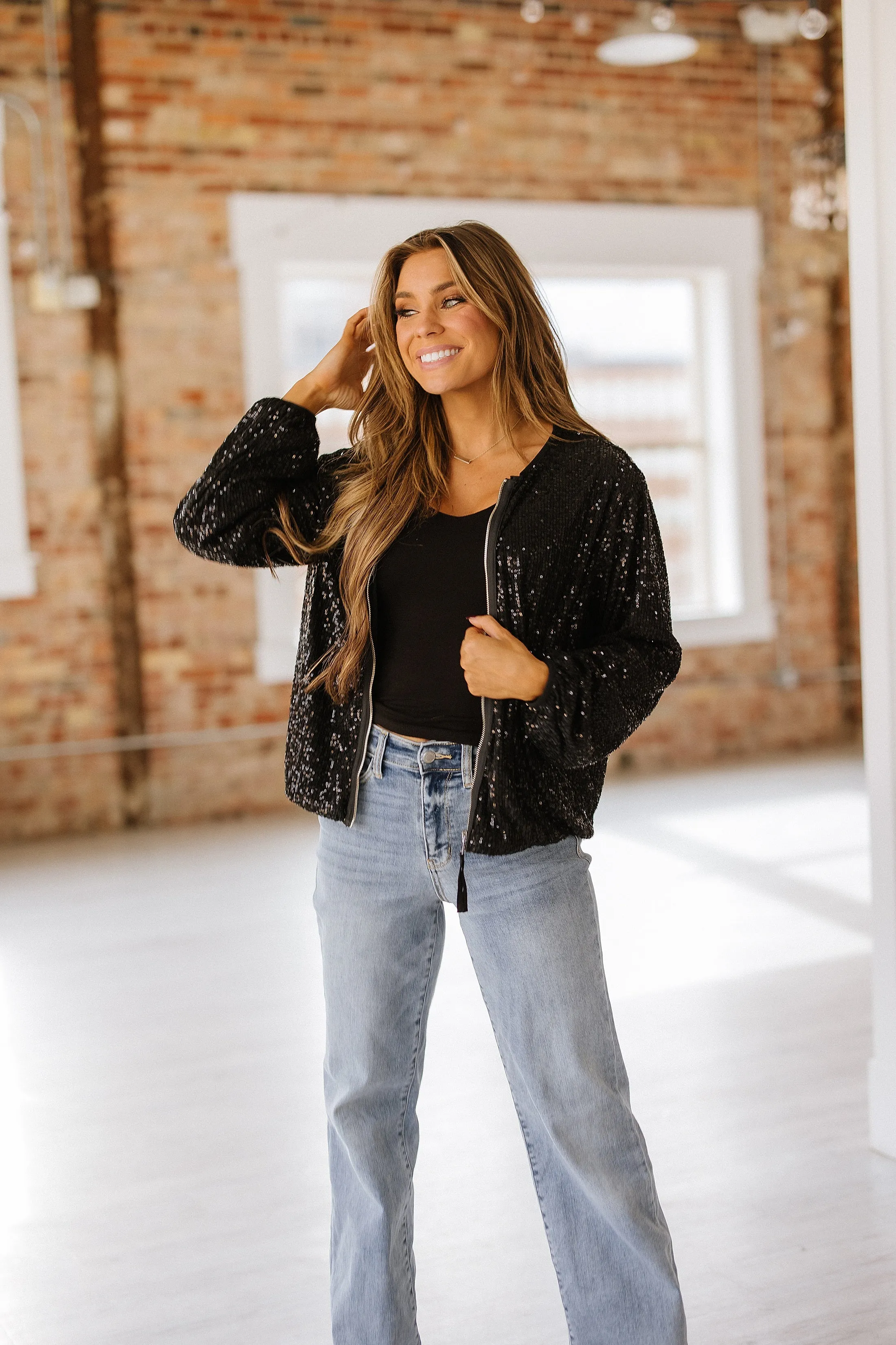 Nick Sequin Zip up Jacket | S-2XL